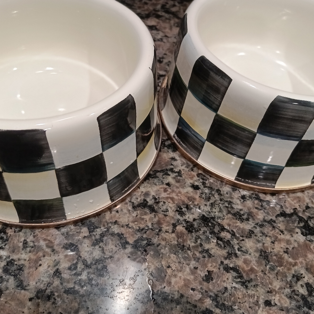 Mackenzie Childs Dog Bowls